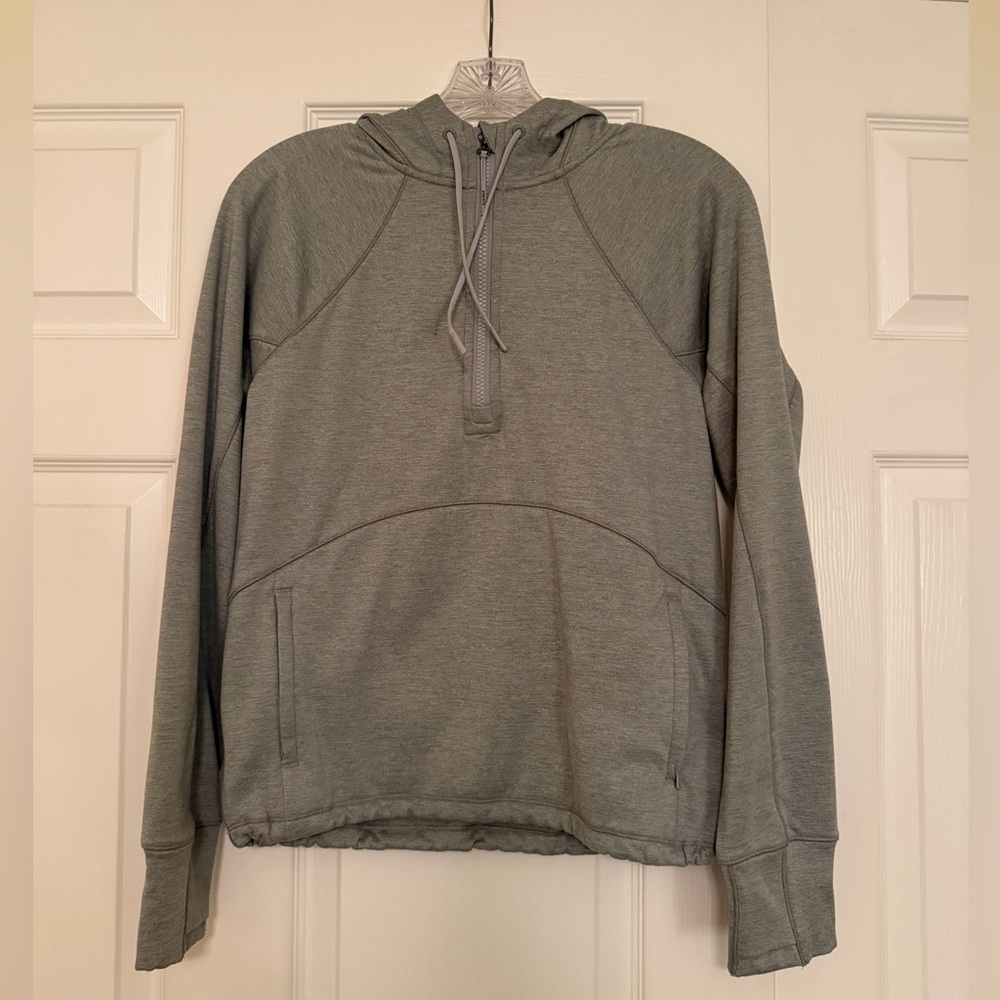 Athleta Unstoppable Fleece Lined Half Zip Sweatshirt Grey Heather Womens Size XS
